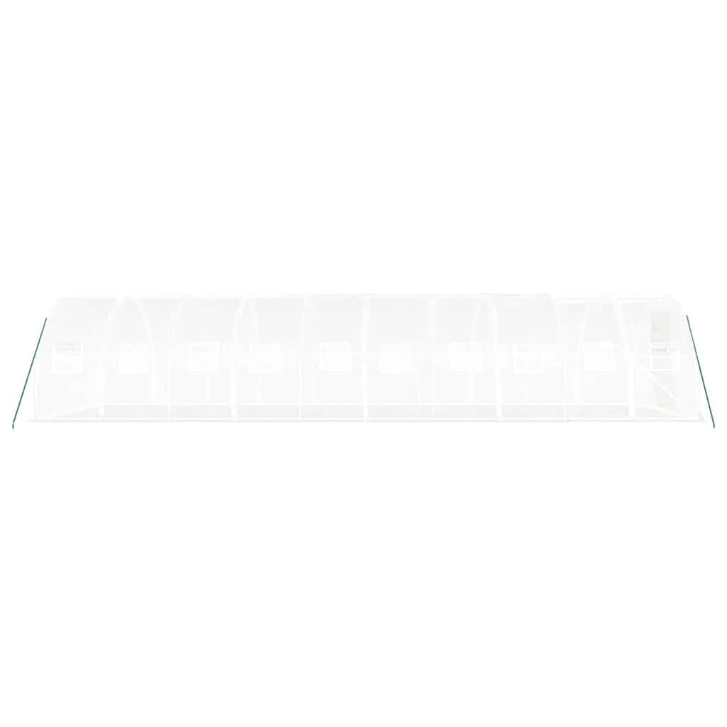 Szklarnia ze stalową ramą, biała, 30 m², 10 x 3 x 2 m, do ogrodu, roślin, warzyw, ziół, kwiatów, inspektów, szklarni na pomidory, zimowania, ochrona przed mrozem, odporna na warunki