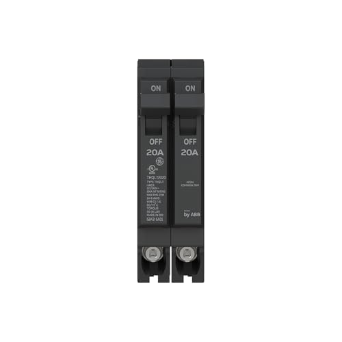 ABB Q-Line THQLT2020 Tandem Circuit Breaker • 20A/1P & 20A/1P Dual Circuit Breaker for Single Slot • 120/240V, 10 kAIC • Plug-in Mount • for Residential & Commercial Use