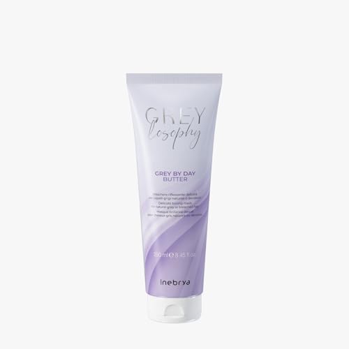 Inebrya Greylosophy Maschera riflessante delicata per capelli grigi naturali o decolorati biondo platino, 250ml