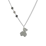 LHJHZDJC Collar con colgante de oso de la suerte para hombres y mujeres, para uso diario, collar con colgante de oso de la suerte, cadenas de suéter de hip hop, gargantilla para niñas, collar para el
