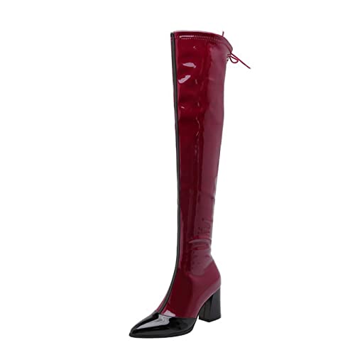 Bottes de mode pour femmes à talon bas de 7.5 cm et bout pointu confortable