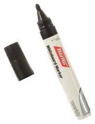 Rorito Whiteboard Long Writing Marker Pen, Black - Pack of 10