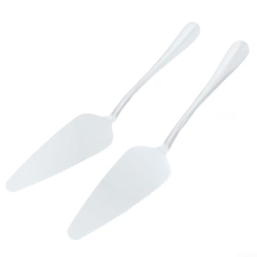 Gdfnmogo Cuchara para tartas de acero inoxidable con borde dentado para cortar pasteles, pasteles y pizza, pala triangular para queso, utensilio para hornear de 9 pulgadas, plato (versión gruesa)