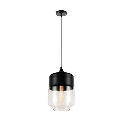 FIRVRE Suspension en verre sphérique Abat-jour en verre industriel moderne Lampe suspendue basée sur des ampoules E27 Lampe de table à manger vintage Lampe en verre (6) Cover