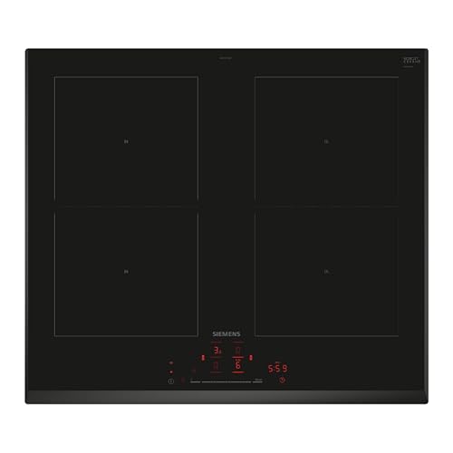 Siemens ED651HQB1E, iQ500, Smartes Induktionskochfeld 60 cm, autark, Rahmenlos aufliegend, touchSlider, Intelligente Dunstabzugsautomatik, powerBoost, Favoriten-Taste, Kombi-Induktion, Schwarz