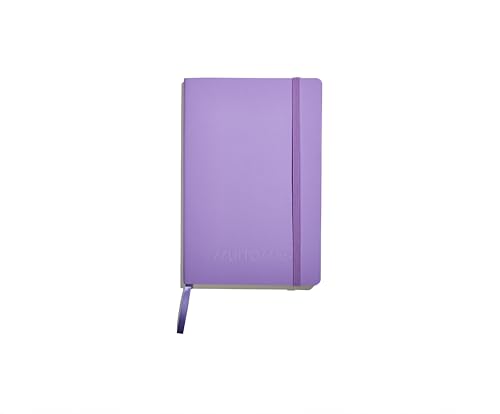 Muitomas, A5 Office Notebook with Soft Cover, Inner Pocket and Elastic Closure, 120 Lined Sheets, 13 x 21 cm, Lilac Muitomas, A5 Office Notebook with Soft Cover, Inner Pocket and Elastic Closure, 120 Lined Sheets, 13 x 21 cm, Lilac
