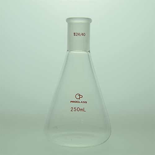 Proglass Glass 250mL Erlenmeyer Flask Heavy Wall with 24/40 Standard Taper Joint