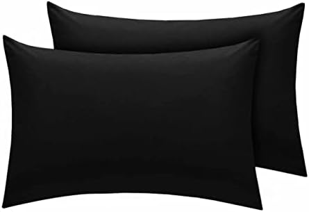 Ghazlan 2 Pack Poly-Cotton Pillowcases |Envelope Closure| Ultra Soft Premium Quality Housewife Plain Pillow Case Cover For Bedroom Pillowcases Pair - 50 X75cm (Plum)