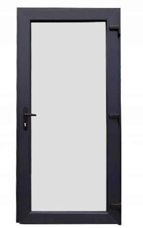 Porta esterna 100 x 200 cm DIN destra, porta d'ingresso laterale con vetro, porta multiuso per ufficio, negozio, cantina o soggiorno, porta laterale con vetro isolante per spazi commerciali, antracite