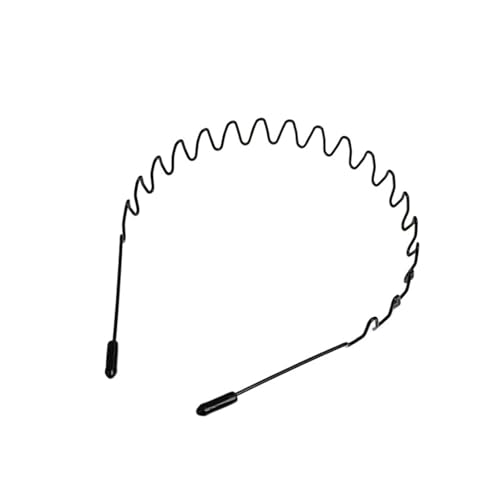 Diademas deportivas antideslizantes negras con aro de pelo ondulado de Metal Unisex for mujeres y hombres, diadema sencilla, tocado for lavar la cara Para Yoga Deportes(Style 01-1pcs)