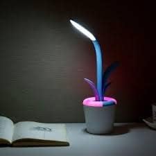 Table Desk Lamps Bedside Bed Lamp (Clivia Shape) Mini LED Eye Protection Atmosphere (USB Charging) Reading lamp Folding Touch for Reading or Studying at Night (Multicolor) apack of 1