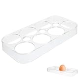 Refrigerator Egg Tray Durable Plastic Egg Holder Boxes 8 Eggs Egg Rack Shelf Holder for Kitchen Refrigerator Countertop
