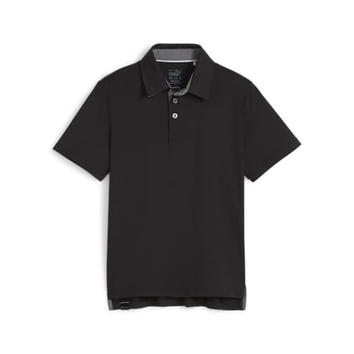 PUMA Boys' MATTR Brigade Polo, Black-Slate Sky