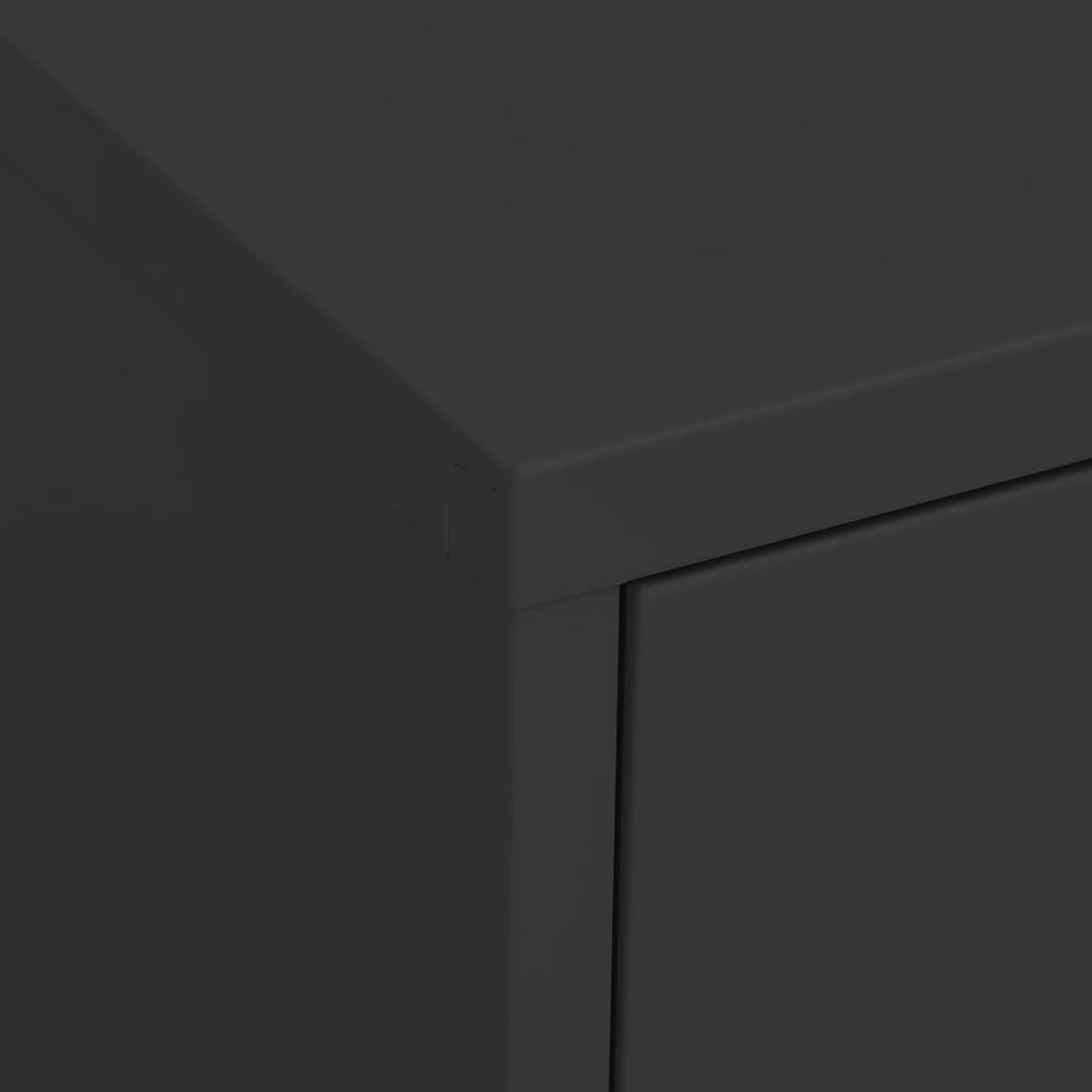 vidaXL Lagerschrank Sideboard Kommode Anrichte Stahlschrank Schrank Beistellschrank Mehrzweckschrank Bücherschrank Standschrank Anthrazit 80x35x101,5cm Stahl