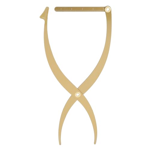 Nutriess 眉毛ステンシル定規ステンレス鋼 3 点位置決め黄金比対称測定ツールマイクロブレード (金)