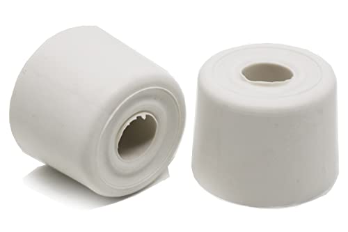 fiXte Medium Wall Floor Mounted Rubber Door Stopper Bump Stop 28mm White (Pack of 2)