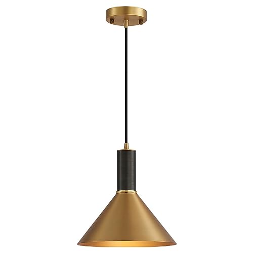 Plafonnier agricole chic suspension industrielle dôme laiton brossé haut de gamme