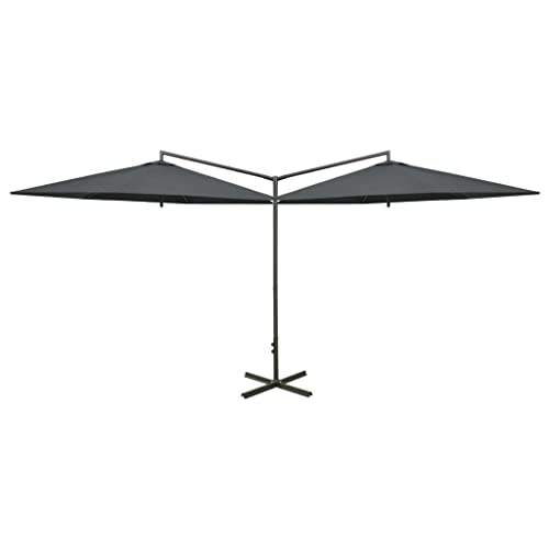 vidaXL Sombrilla Doble 600 cm Antracita