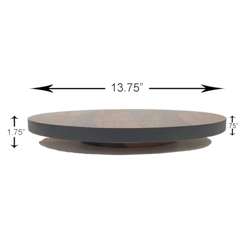 Image of Woodard & Charles Round Lazy Susan Turntable with Stainless Steel Ball Bearing Mechanism (Black)