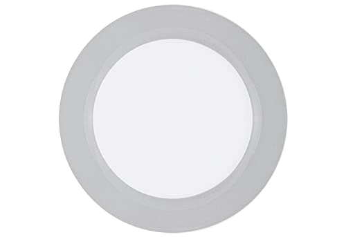 Ritzenhoff & Breker Doppio Assiette plate en porcelaine avec bord coloré Gris Ø 27 cm