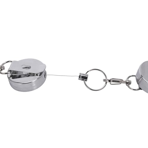 Porte-clés en acier résistant anti-perte avec câble rétractable durable - 3