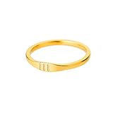 PAMTIER Women's Stainless Steel Angel Number 111 Ring Gold Dainty Personalized Numerology Signet Ring for Her Size 8