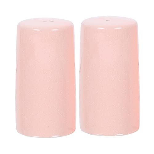 Image of QIMACPLUS Handcrafted Ceramic Salt and Pepper Shaker Set | Perfect Pour Holes for Kitchen, Dining Table, Picnic, Office, Restaurant, and Hotel | Set of 2 (Pink)