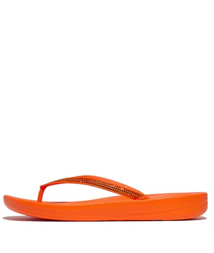 Image of FitFlop Womens iQushion Sparkle Ergonomic Flip Flops for Walking, Lightweight Waterproof Cushioned Thong Sandals for Women with Non Slip Bottom and Arch Support | Lightweight Waterproof Walking Sandals w /Cushioned Comfort & Arch Support