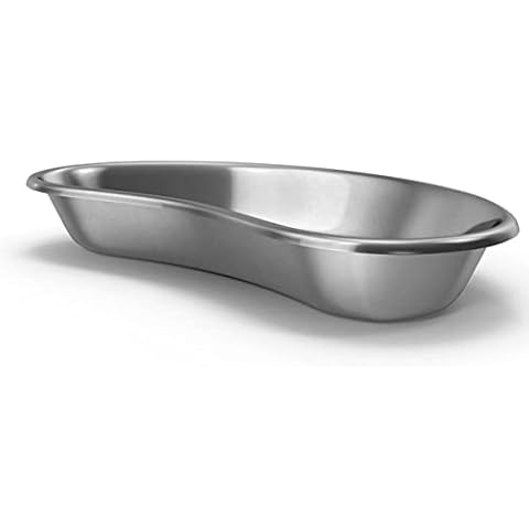 Bosky Stainless Steel Large Kidney Tray 12" inch Emesis Basin 40 oz Reusable Metal Kidney Bowl Dish for Solid dressings Cover