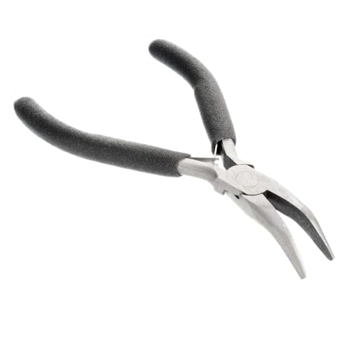 SE Mini Bent Nose Plier- Precision Pliers for Crafts, Jewelry, Electronic, DIY- 4-1/2 inch - LF03