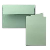 FarbenFroh - Juego De 25 Tarjetas Plegables DIN B6 Con Sobres En Verde Oscuro (verde), 120 X