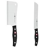 ZWILLING Twin Pollux Hackmesser, Klingenlänge: 15 cm & Twin Pollux Brotmesser, Klingenlänge: 20 cm, Klingenblatt mit Wellenschliff, Rostfreier Spezialstahl/Kunststoff-Griff im Nietendesign, Schwarz ZWILLING Twin Pollux Hackmesser, Klingenlänge: 15 cm & Twin Pollux Brotmesser, Klingenlänge: 20 cm, Klingenblatt mit Wellenschliff, Rostfreier Spezialstahl/Kunststoff-Griff im Nietendesign, Schwarz