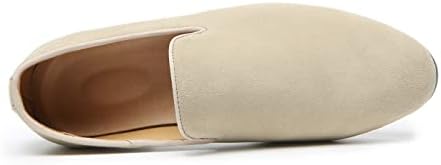 Mens Shoes Suede Slip-on Penny Loafers Casual Smoking Slippers Driving Dress Shoes Ivory 12 US | Image 2