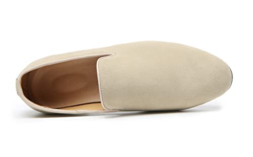 Mens Shoes Suede Slip-on Penny Loafers Casual Smoking Slippers Driving Dress Shoes Black Brown Ivory Khaki3