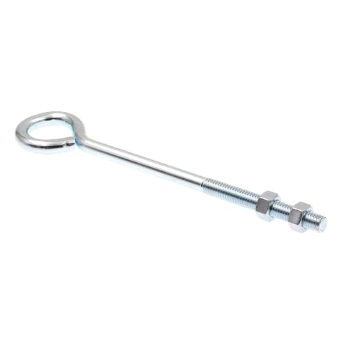 Prime-Line 9066877 Eye Bolts with Nuts, 3/8 in.-16 X 8 in., Zinc Plated Steel (20 Pack)