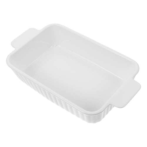 Cabilock Fuente de Cerámica para Horno Rectangular Pequeña con Asas Dobles Molde para Lasañas Pan y Ensaladas Resistente y Fácil de Limpiar para Cocina y Horneado Doméstico