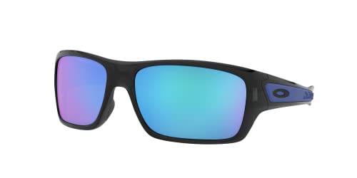 Oakley Men's OO9263 Turbine Rectangular Sunglasses, Black Ink/Sapphire Iridium, 65 mm