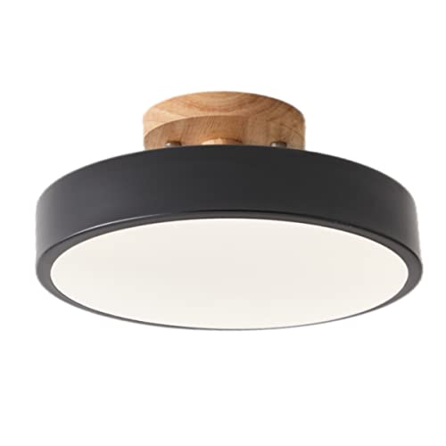 GHiycotdl LED Deckenleuchte,3 Farben Temperatur 3000/4000/6000K,Deckenleuchte für Wohnzimmer Schlafzimmer Kinderzimmer Flur Küche Balkon Büro 22CM (Schwarz) Cover