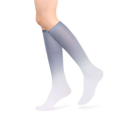 Image of Benefeet Sox Women Girls Thin Nylon Knee High Socks Long Tube Socks Unisex Soft Cozy High Calf Sock Tie Dye /Gradient
