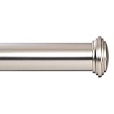 Ivilon Window Curtain Rod Decorative End Cap Design, 1 Inch Rod, 28 to 48 Inch. Satin Nickel