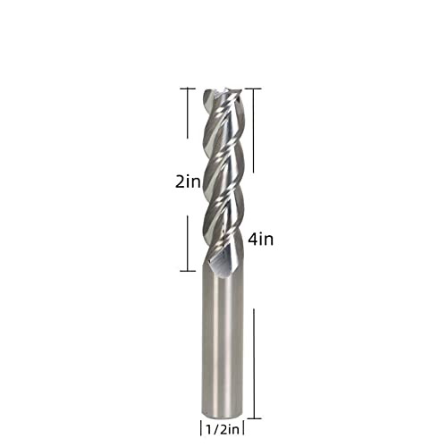 Image of 1 /2 Inch Milling Cutter 3 Slot Carbide End Milling Cutter Suitable for Aluminum Cutting Non-Ferrous Metal Cutting 1 Pieces