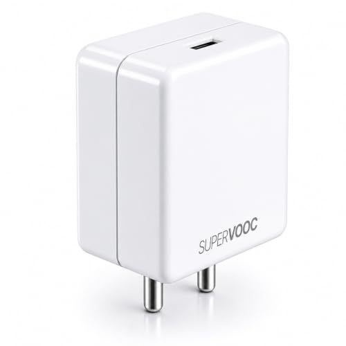 Image of Umake 80W SuperVOOC Fast Charger Adapter, USB-A Wall Charger with Smart IC Protection, High-Speed Charging Compatible with OnePlus 13 /12 /11, Nord Series, Oppo, Realme, Vivo Smartphones - White