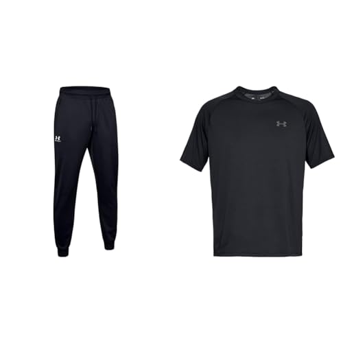 Under Armour Warm and Comfortable Fleece Tracksuit Bottoms, Jogger Bottoms with Pockets Black M, Light and Breathable Sports T-Shirt, Gym Clothes with Sweat-Wicking Fabric Black/Graphite M