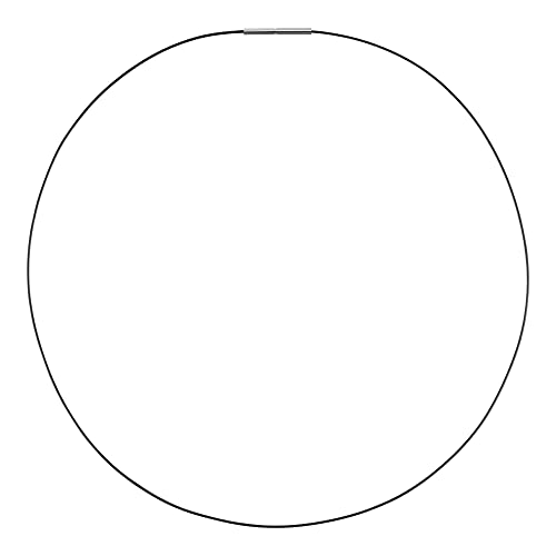 Auroris extra dünne Kette aus Lederimitat schwarz 1mm mit Tunnel-Drehverschluss aus Edelstahl Länge 45 cm
