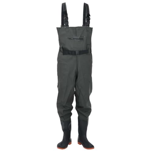 Generico Wader con botas y cinturón verde oscuro talla 41, peto para pesca y caza