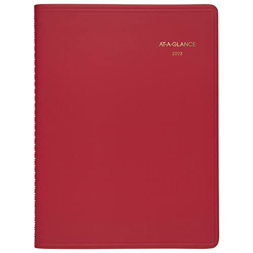 At-A-Glance 2023 Weekly Planner, Quarter-Hourly Appointment Book, 8-1/4" X 11", Large, Fashion Color, Red (7094013) #TOP19