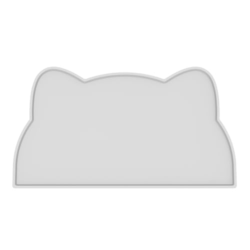 Tappetino Ciotola Cani e Gatti, Antiscivolo Silicone Tappetini Cibo Tappetino Sottociotola Impermeabile (Grigio Chiaro)