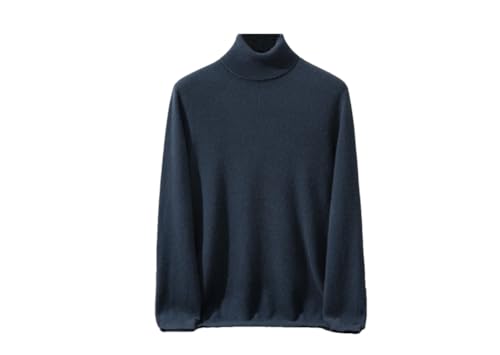 Men's Knitted Bottom Sweater Warm Solid Color Sweater High Collar Long Sleeve Pullover