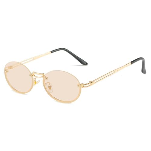 Lunettes de soleil Steampunk de luxe MUTYNE monture retro ronde en metal sans bords haute protection