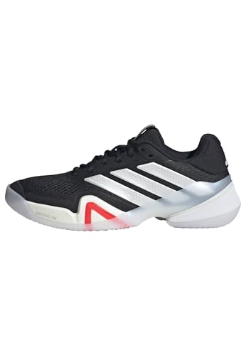 adidas Men's Barricade 1/4 Tennis, Black/Zero Metallic/Lucid Red, 12.5